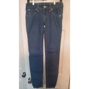 True Religion Women's Skinny Jeans in Dark Blue Denim